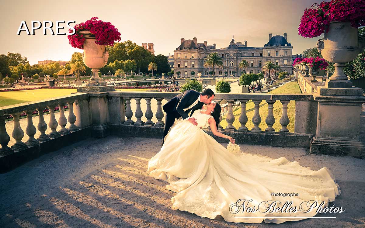 Retouche photo couple mariage