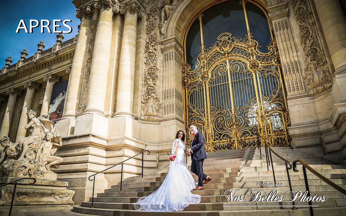 Retouche photo de couple mariage